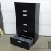 Staples Black 5 Drawer Lateral File Cabinet, Locking